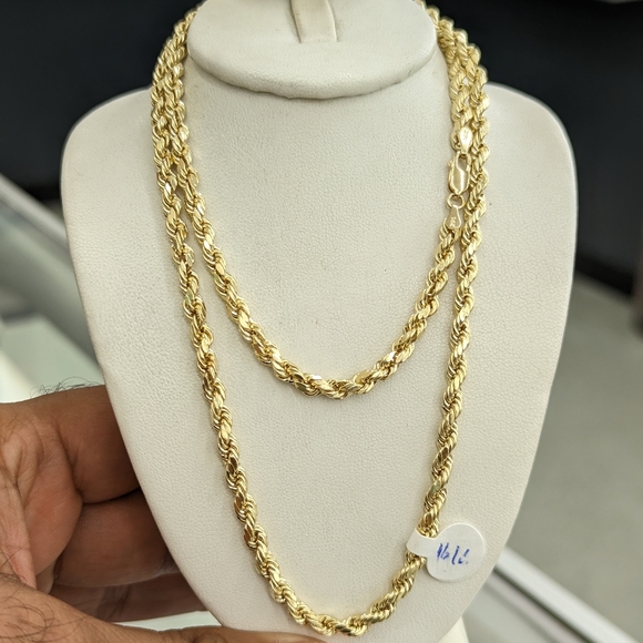 14kt Real Gold Rope Chain 4mm 24 inch - Picture 4 of 9